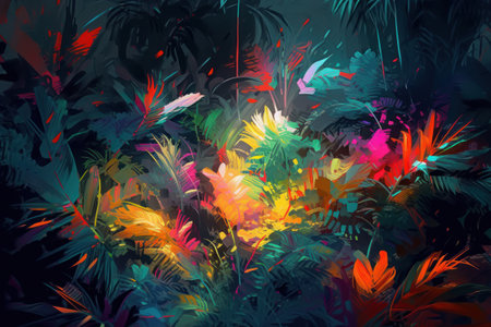 Abstract background with tropical palm leaves. vector illustration for your design.の素材