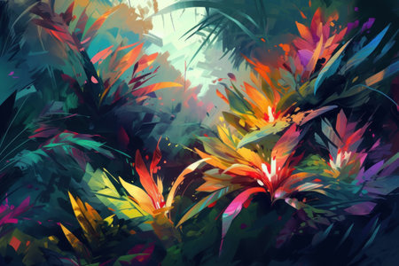 Tropical background with flowers. vector illustration for your design.の素材