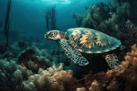 Hawaiian Green Sea Turtle (Chelonia mydas)の素材