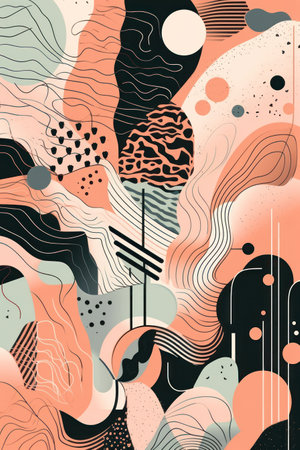 Abstract background with organic shapes, lines, spots and spots. vector illustration.の素材