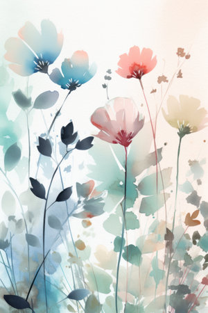Flowers in watercolor style, abstract floral background for your designの素材
