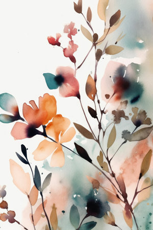 watercolor flowers. Seamless pattern. hand-drawn illustration.の素材