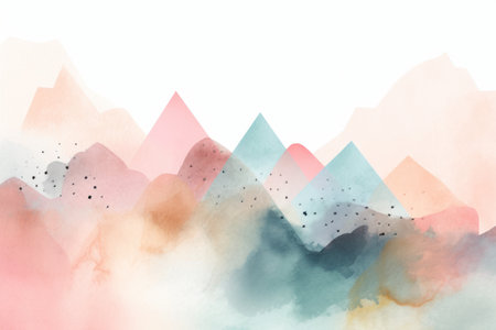 Abstract colorful watercolor background. digital art painting. Illustration.の素材