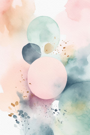 Abstract watercolor background. Hand painted watercolor circles. watercolor spots.の素材