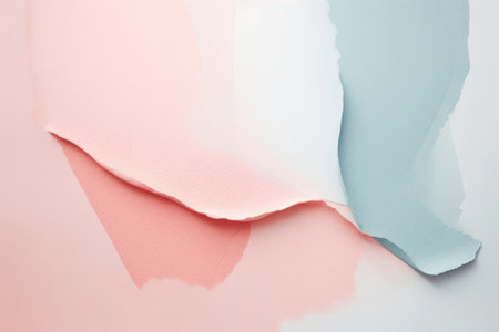 Colorful torn paper on white background. Copy space for text.の素材