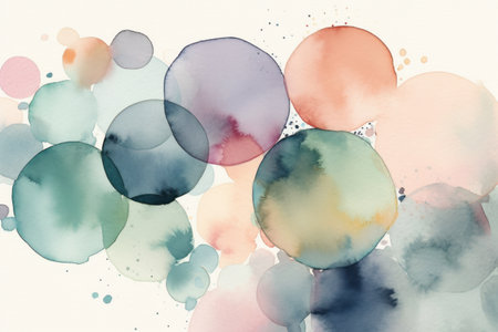 Abstract watercolor background. Colorful watercolor stains on paper.の素材