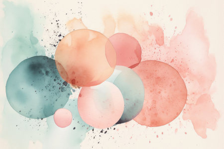 abstract watercolor background with multicolored blots and stainsの素材