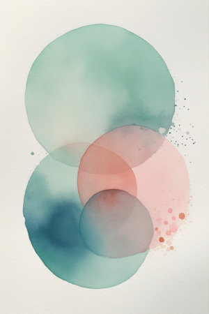 Abstract watercolor background. Colorful watercolor stains on paper.の素材
