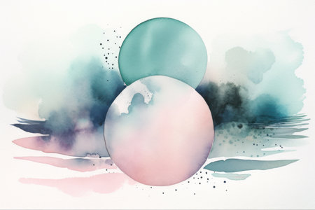 Abstract watercolor background. Hand-drawn illustration with spots and stains.の素材