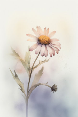 Vintage daisy flower in soft color and blur style for backgroundの素材