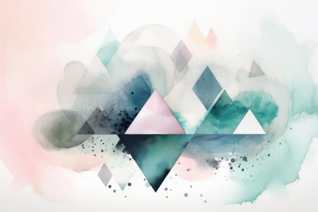 Abstract colorful watercolor background. digital art painting. Illustration.の素材