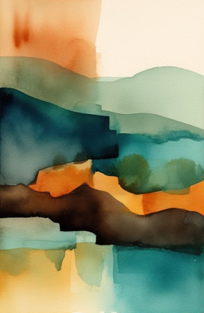 Abstract watercolor background. digital art painting. hand-drawn illustration.の素材