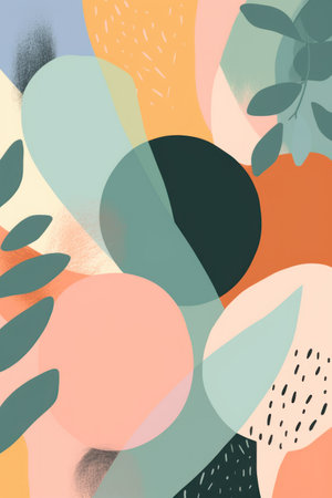 Abstract background with organic shapes and hand drawn textures. vector illustration.の素材