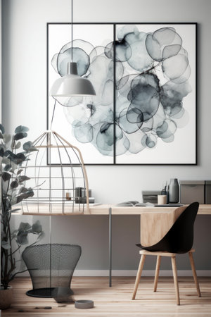 Modern scandinavian interior design. 3d render, 3d illustrationの素材