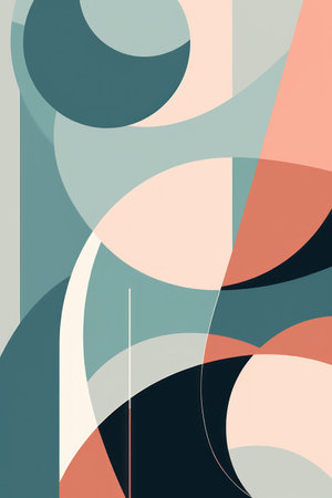 abstract background with geometric shapes in beige, brown and blue colorsの素材