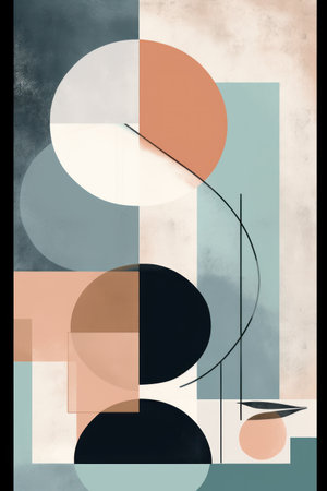 Minimalist geometric abstract background with primitive shapes. Modern design.の素材