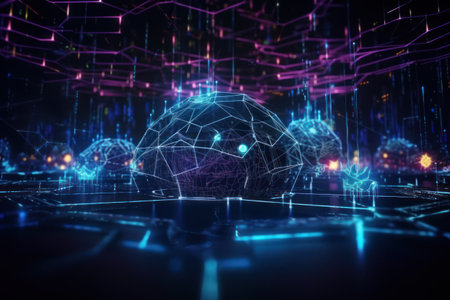3d rendering of abstract technology background. 3d illustration of futureの素材