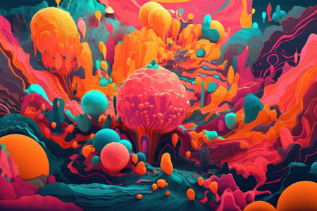 Abstract colorful background. 3d rendering, 3d illustration.の素材