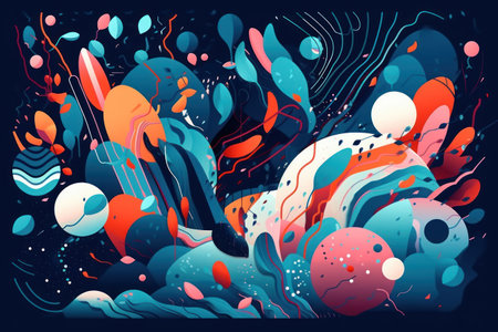 Abstract background with various shapes and lines. colorful vector illustration.の素材