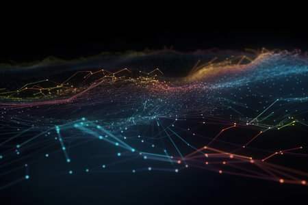3d rendering of abstract technology digital background. network connection structure.の素材