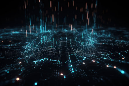 3D rendering of abstract technology digital background. network connection concept.の素材