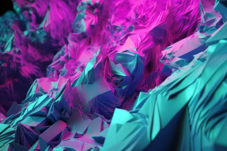 Abstract 3d rendering of chaotic structure. Futuristic background with polygonal shape.の素材