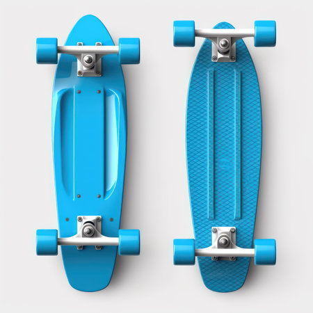 Blue skateboard on a white background. Vector illustration. Eps 10.の素材