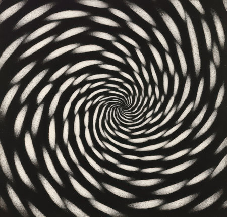 Black and white spiral. Abstract background. 3d rendering, 3d illustration.の素材