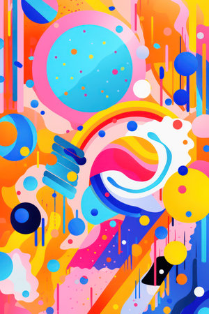 Abstract background with colorful spots and lines. Vector illustration. Eps 10の素材