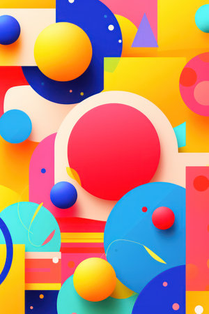 abstract colorful background with circles and dots. 3d vector illustrationの素材