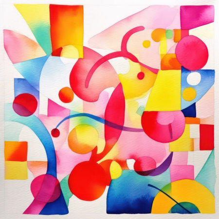 Abstract watercolor background. hand-drawn illustration. Bright colors.の素材