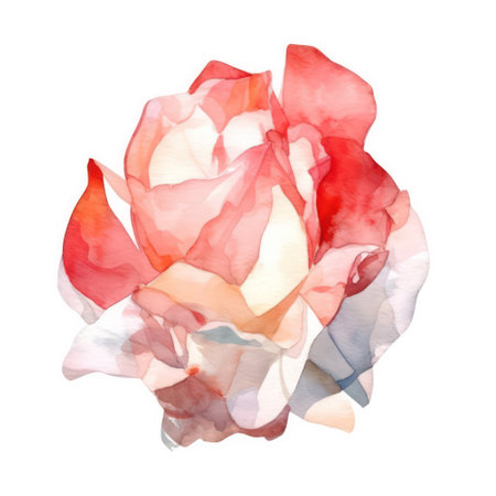 Watercolor rose isolated on white background. Hand-drawn illustration.の素材