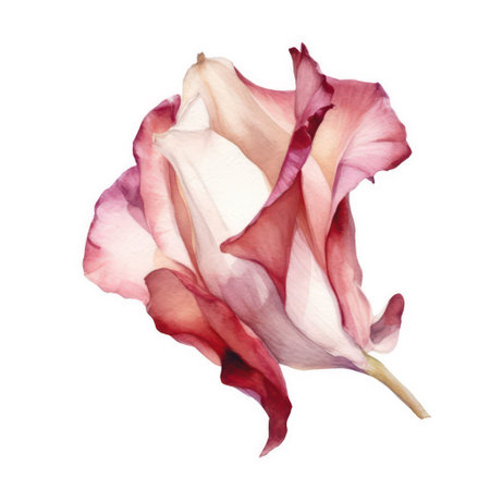 Watercolor rose. Isolated on white background. Hand drawn illustration.の素材