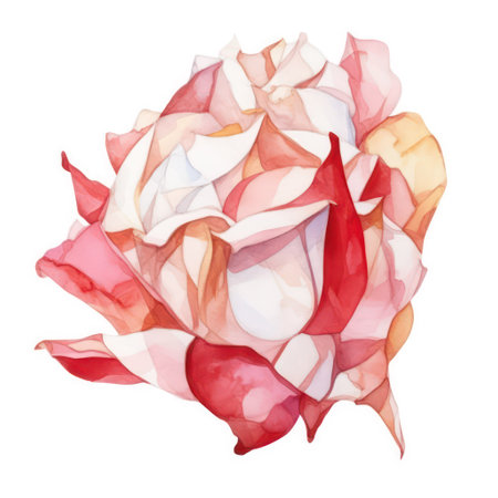 Watercolor rose isolated on white background. Hand-drawn illustration.の素材