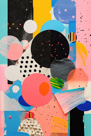 Colorful abstract background. Modern art collage. Contemporary art.の素材