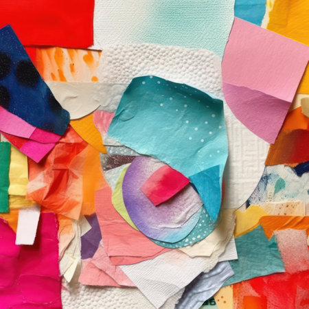 Colorful paper strips for scrapbooking as a background or textureの素材
