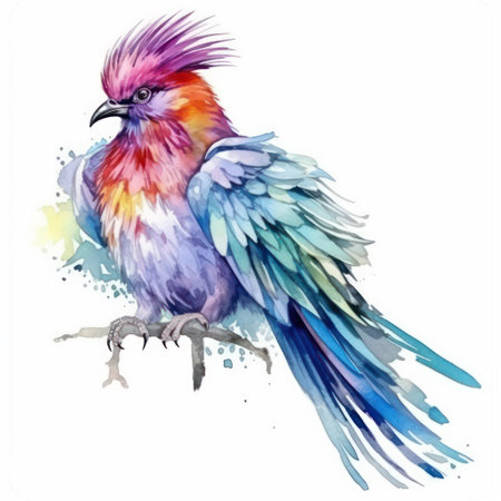 Beautiful watercolor image of a cockatiel on a white backgroundの素材