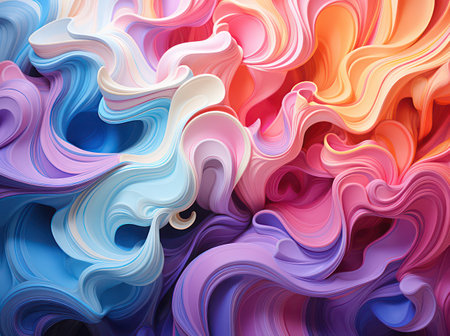 abstract colorful background with smooth lines in blue, pink and yellow colorsの素材