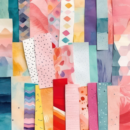 abstract background with colorful pieces of paper, scrapbooking conceptの素材