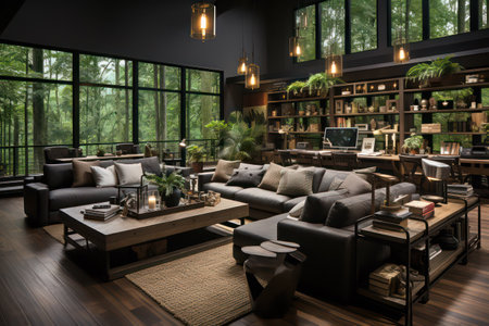 Luxury living room interior design with furniture.3d renderingの素材