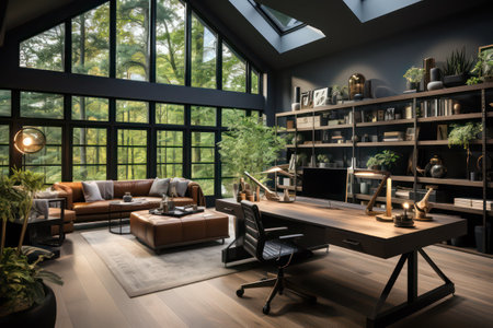 Interior of modern living room. 3d rendering, 3d illustration.の素材