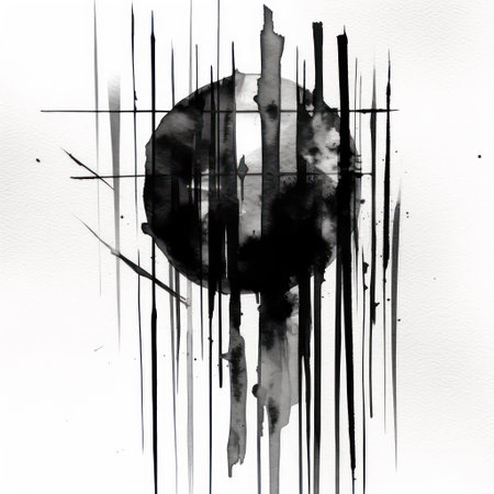Abstract black and white watercolor background. grunge texture.の素材