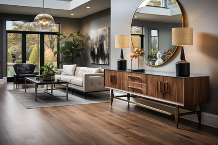 luxury living room interior design. 3D rendering.の素材