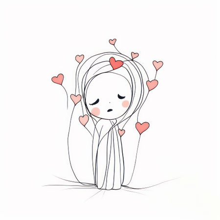 Cute cartoon bride and groom in love. vector illustration for your designの素材