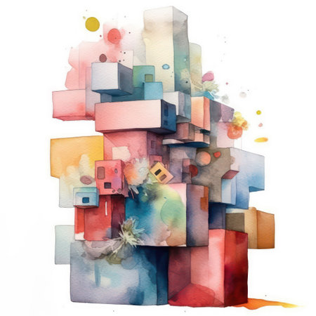 Abstract watercolor background. digital art painting. hand drawn illustration.の素材