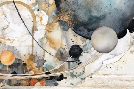 Abstract watercolor background with a lot of different elements. high quality photoの素材