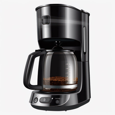 Coffee maker isolated on white background. 3D rendering.の素材