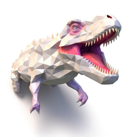 3D digital render of a dinosaur isolated on white background with clipping pathの素材