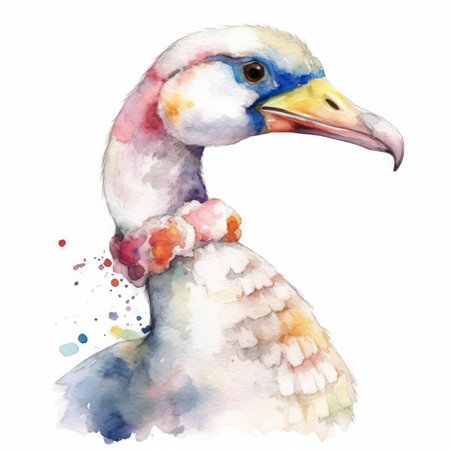 Watercolor seagull. Isolated on a white background.の素材