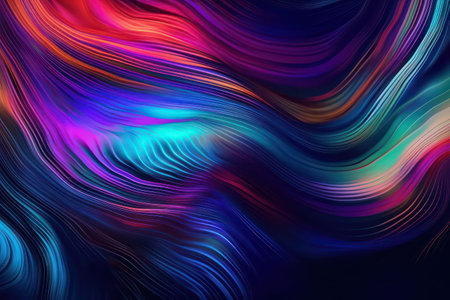 abstract background with wavy lines in blue, pink and purple colorsの素材